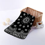 Black Paisley Bandana Print Towel