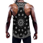 Black Paisley Bandana Print Training Tank Top