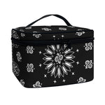 Black Paisley Bandana Print Travel Makeup Bag