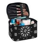 Black Paisley Bandana Print Travel Makeup Bag