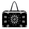 Black Paisley Bandana Print Utility Tote Bag