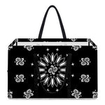 Black Paisley Bandana Print Utility Tote Bag