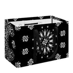 Black Paisley Bandana Print Utility Tote Bag