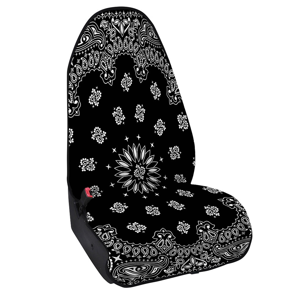 Black Paisley Bandana Print Waterproof Car Seat Cover