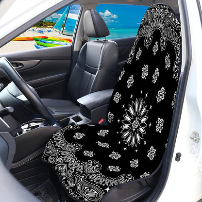 Black Paisley Bandana Print Waterproof Car Seat Cover