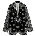 Black Paisley Bandana Print Women's Blazer