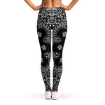 Black Paisley Bandana Print Women's Leggings