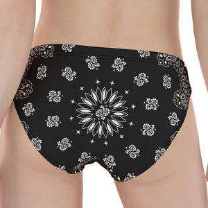 Black Paisley Bandana Print Women's Panties