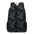 Black Palm Leaf Aloha Pattern Print 17 Inch Backpack