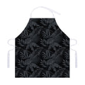 Black Palm Leaf Aloha Pattern Print Adjustable Apron