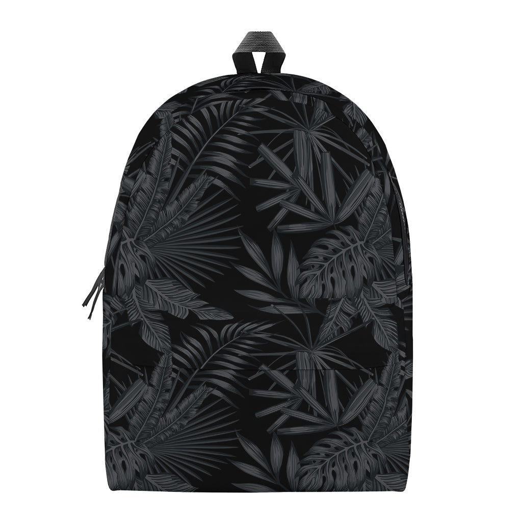 Black Palm Leaf Aloha Pattern Print Backpack