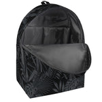 Black Palm Leaf Aloha Pattern Print Backpack