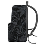 Black Palm Leaf Aloha Pattern Print Backpack