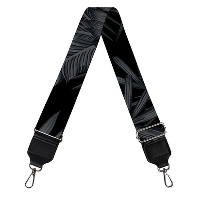 Black Palm Leaf Aloha Pattern Print Bag Strap