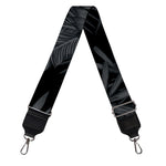 Black Palm Leaf Aloha Pattern Print Bag Strap