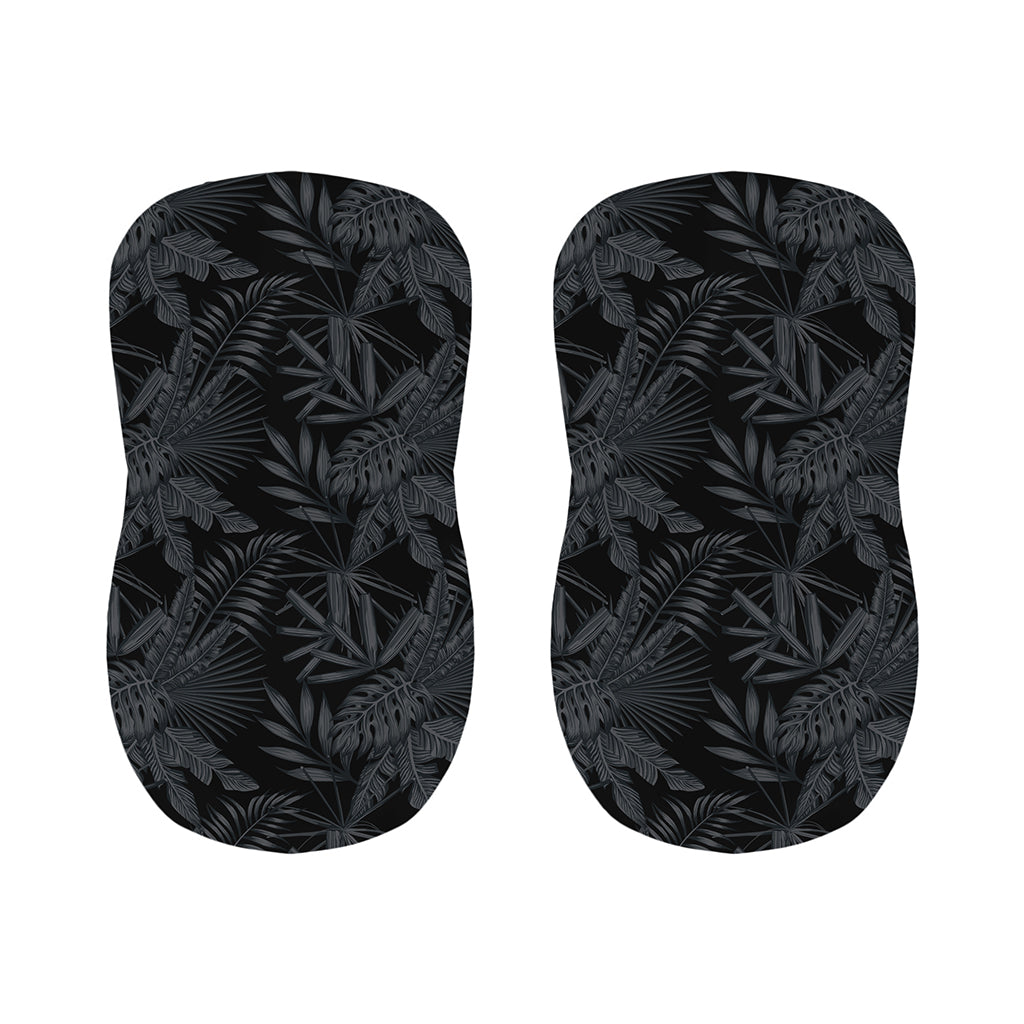 Black Palm Leaf Aloha Pattern Print Bar Stool Covers