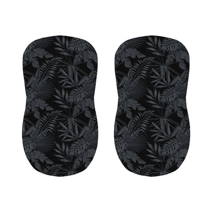 Black Palm Leaf Aloha Pattern Print Bar Stool Covers