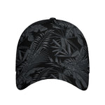 Black Palm Leaf Aloha Pattern Print Baseball Cap