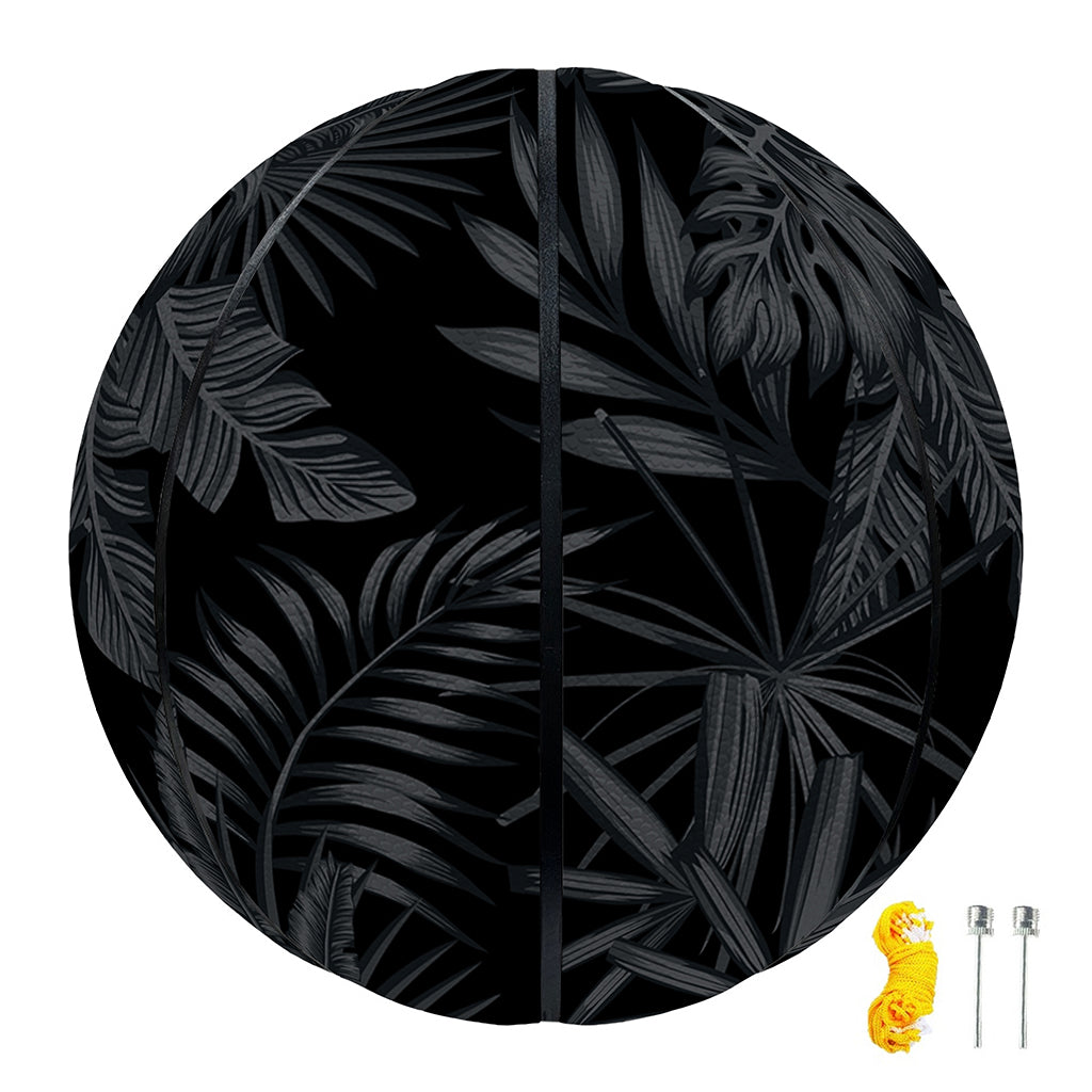 Black Palm Leaf Aloha Pattern Print Basketball