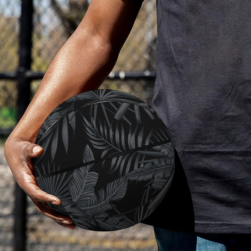 Black Palm Leaf Aloha Pattern Print Basketball