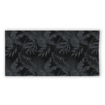 Black Palm Leaf Aloha Pattern Print Beach Towel