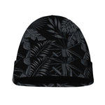 Black Palm Leaf Aloha Pattern Print Beanie