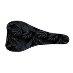 Black Palm Leaf Aloha Pattern Print Bicycle Seat Cover