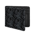 Black Palm Leaf Aloha Pattern Print Bifold Wallet