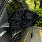 Black Palm Leaf Aloha Pattern Print Car Side Mirror Covers