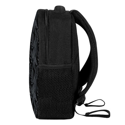 Black Palm Leaf Aloha Pattern Print Casual Backpack
