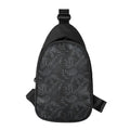 Black Palm Leaf Aloha Pattern Print Sling Bag
