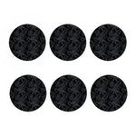 Black Palm Leaf Aloha Pattern Print Coaster Set