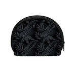 Black Palm Leaf Aloha Pattern Print Coin Purse