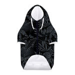 Black Palm Leaf Aloha Pattern Print Dog Zip Up Hoodie