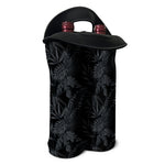 Black Palm Leaf Aloha Pattern Print Double Neoprene Wine Tote
