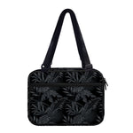 Black Palm Leaf Aloha Pattern Print Double Strap Bible Bag