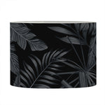 Black Palm Leaf Aloha Pattern Print Drum Lamp Shade