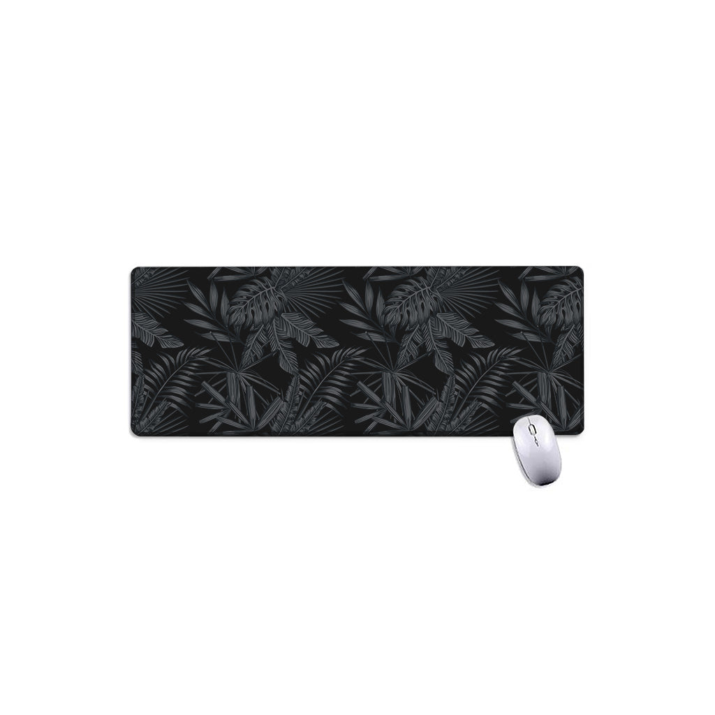 Black Palm Leaf Aloha Pattern Print Extended Mouse Pad