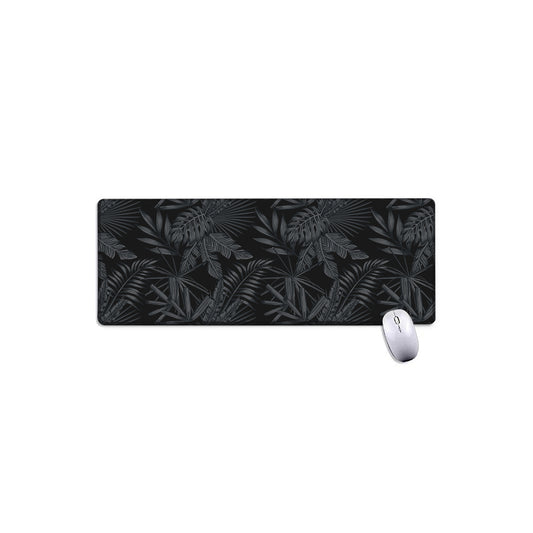 Black Palm Leaf Aloha Pattern Print Extended Mouse Pad