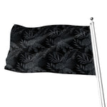 Black Palm Leaf Aloha Pattern Print Flag