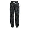 Black Palm Leaf Aloha Pattern Print Fleece Lined Knit Pants