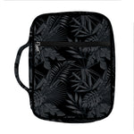 Black Palm Leaf Aloha Pattern Print Front Pocket Bible Bag