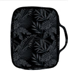 Black Palm Leaf Aloha Pattern Print Front Pocket Bible Bag