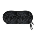 Black Palm Leaf Aloha Pattern Print Glasses Case