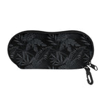 Black Palm Leaf Aloha Pattern Print Glasses Case