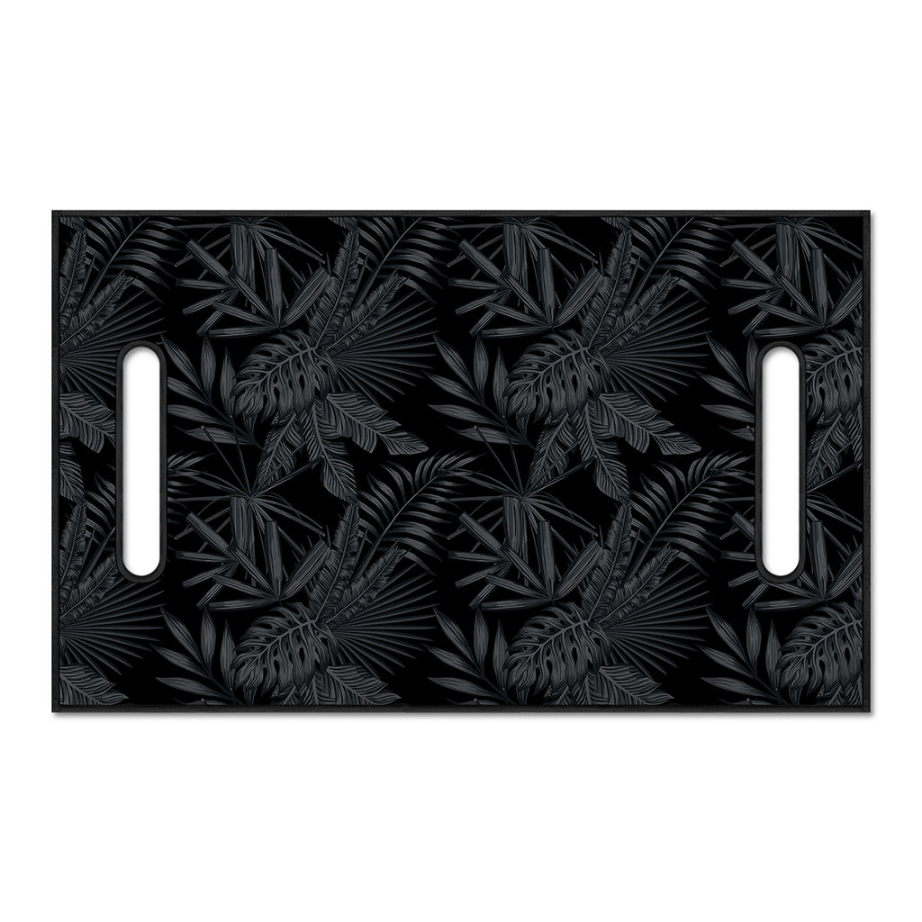 Black Palm Leaf Aloha Pattern Print Golf Cart Seat Cover