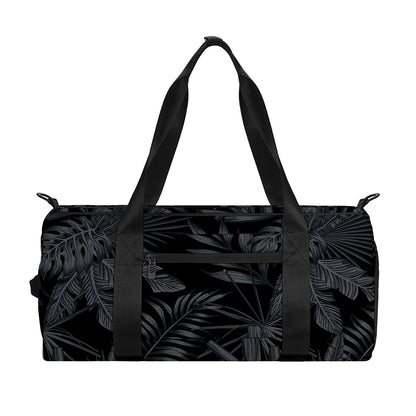 Black Palm Leaf Aloha Pattern Print Gym Bag