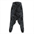 Black Palm Leaf Aloha Pattern Print Hammer Pants