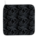 Black Palm Leaf Aloha Pattern Print Hand Towel