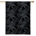 Black Palm Leaf Aloha Pattern Print House Flag